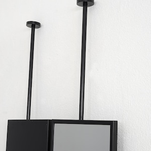 Deckenhalterung Rechteckiger Badezimmer Spiegel | Decken hängender moderner Kosmetikspiegel, hängender Spiegel mit Metallrahmen Bild 6