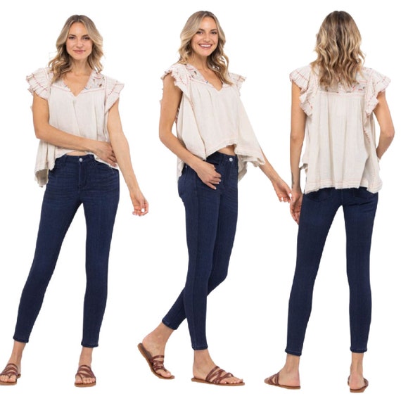 Judy Blue Mid Rise Dark Blue Skinny 