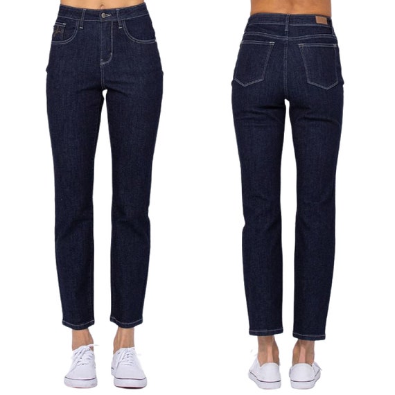 Judy Blue Dark and Twisty Tummy Control Dark Wash Skinny Jeans