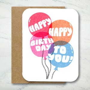 Carte ballons d'anniversaire