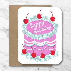 Cartão de bolo de aniversário