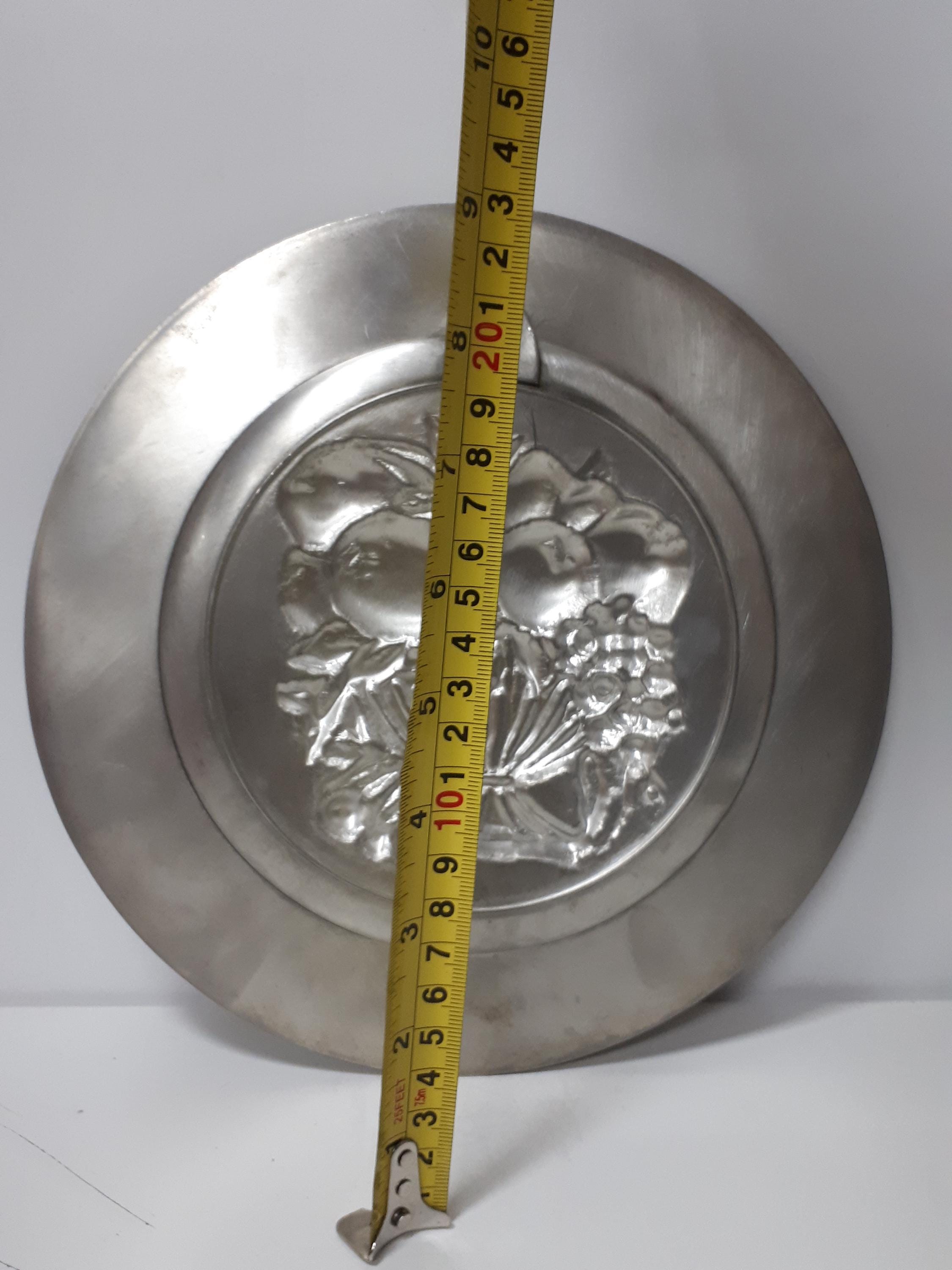 Etain Zinn Pewter Wall Hanging Plate 97% Tin - Etsy