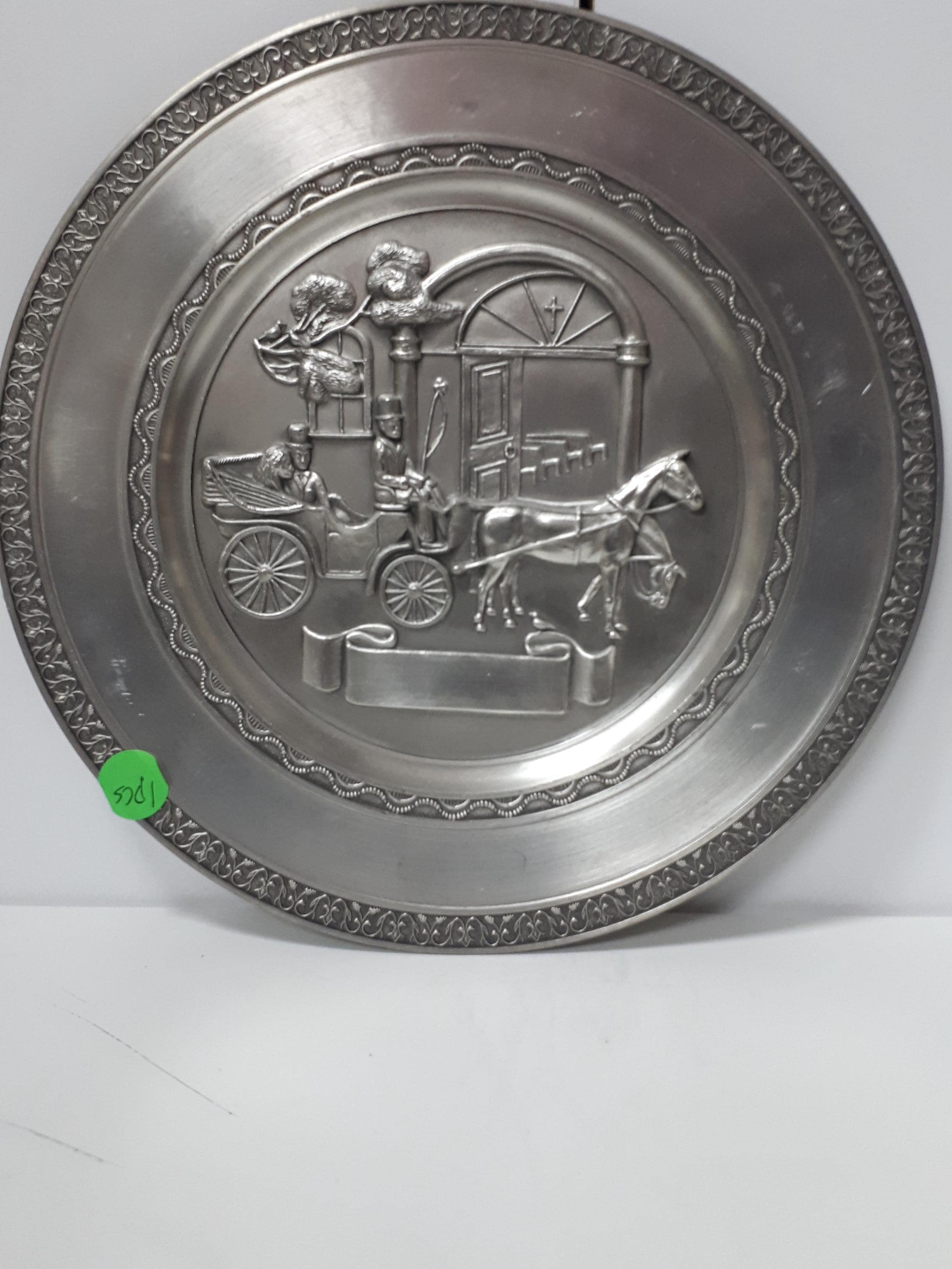 Vintage St.lambert Etain-tin Zinn-pewter Plate Made in Europe