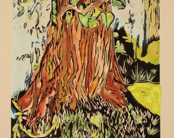 The Wishing Tree - Original Woodblock Print