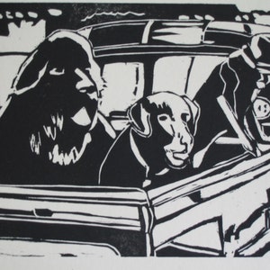 Dog Days - Original Woodblock Print