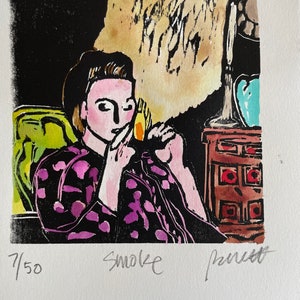 Smoke - Original Woodblock Print