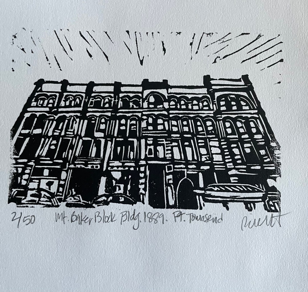 Mt. Baker Block Building. 1889. Port Townsend. Original Etsy