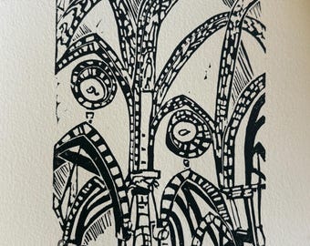 Santa Maria Novella - original Linocut