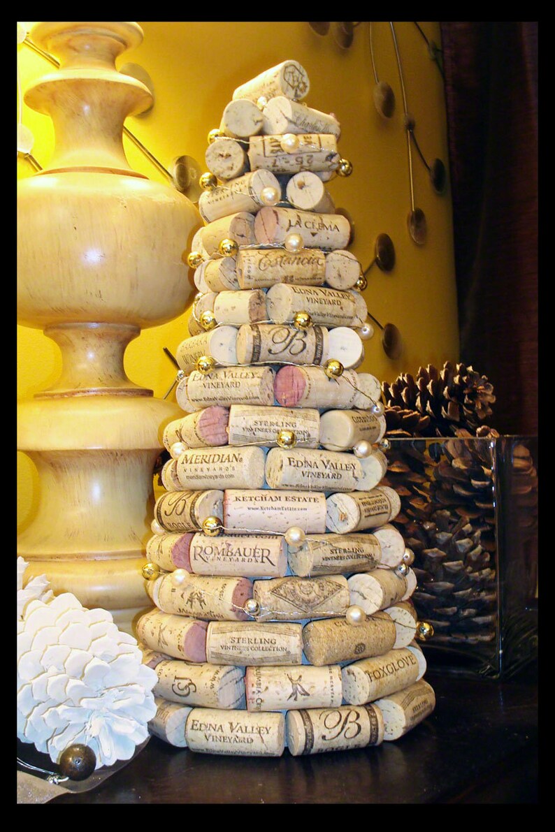 Wine Cork Tree Holiday Decoration or Wine Cork Christmas Tree Etsy
