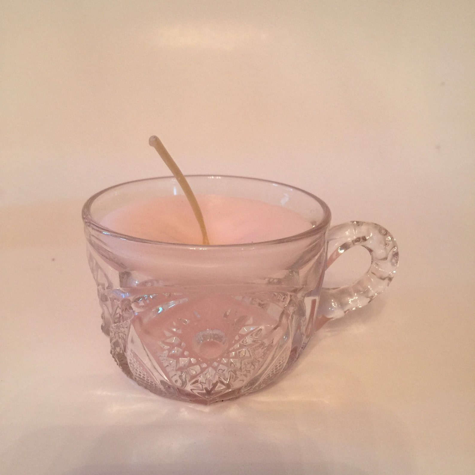 VINTAGE Crystal Punch Cup Vanilla Scented Candle 4 Piece Set Etsy