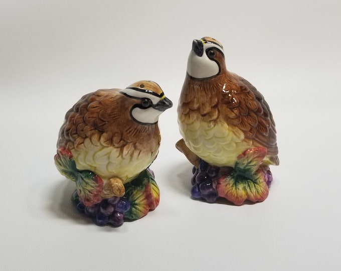 Fitz & Floyd Partridge Quail Salt Pepper Shakers Birds Berries Etsy
