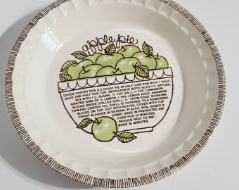 Ceramic Pie Pan Apple Recipe Royal China Jeannette