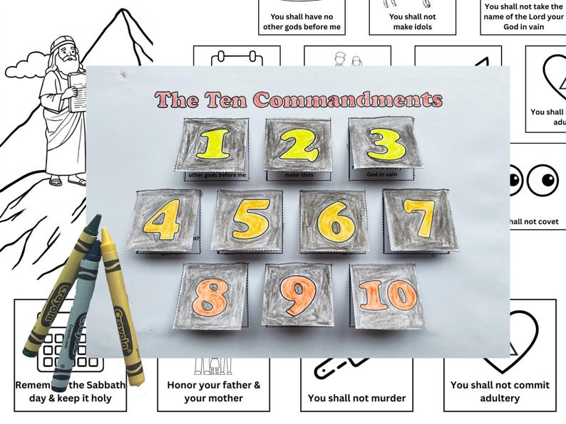 Ten Commandments Shadow Box 10 Commandments Lift the Flap Craft | Sunday School Activity | Exodus ...