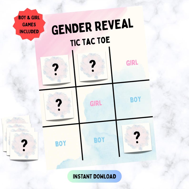 Tic Tac Toe Gender Reveal Boardnull