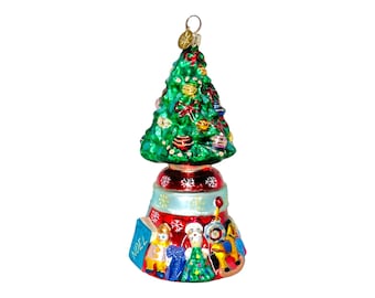 Christopher Radko 2001 O&#39;Tannenbell Jr. Tree Bell Glass Christmas Ornament 7&#39;&#39;