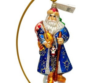Christopher Radko SIBERIAN SANTA Ornament Russian Blue Coat - year 1999