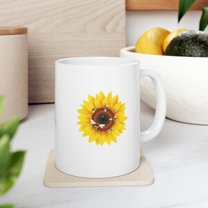 Sonnenblume und Honigbienen Keramik Kaffeetasse Teetasse , (11oz, 15oz)