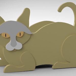 Pflanzgefäß mit Katzenmotiv - Digitale Datei Set für Laserschnitt & 3D-Druck