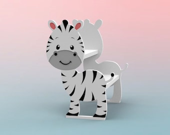 Tier Kinder Tritthocker, niedlicher Zebra Tritthocker Digital Design