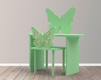 Sedia e tavolo per bambini a forma di farfalla, mobili regalo per bambini