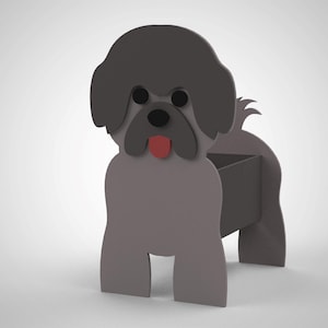 Bichon Frise Planter, Digitale Formate, Laser Cut, Holzpflanzer