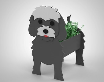 Maltese Planter ,Digital Formats,Laser Cut,Wooden Planter
