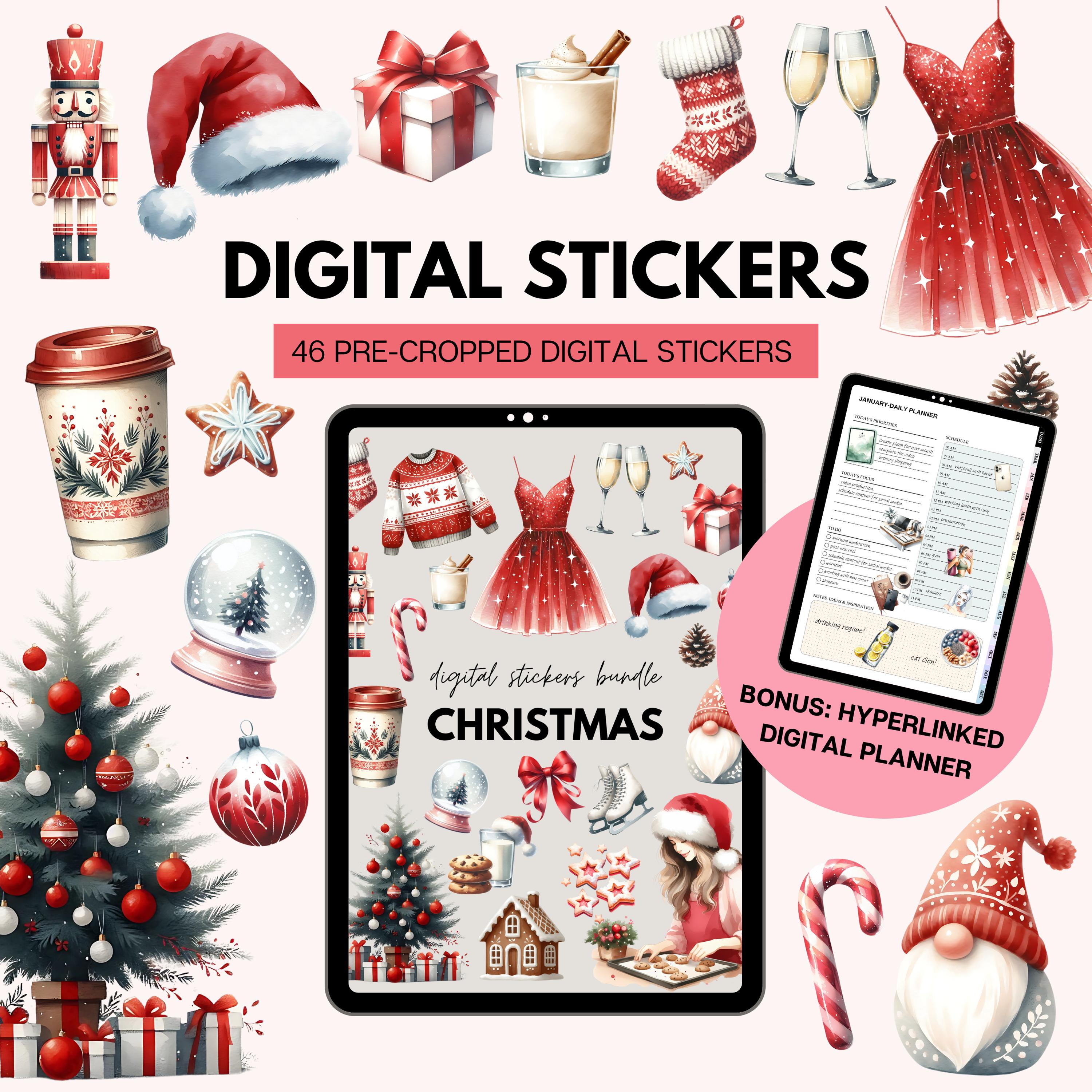 Digital Christmas Planner Stickers, Digital Sticker Book, Goodnotes ...