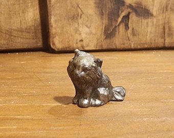 ヴィンテージ ミニチュア ピューター製猫の置物 - Etsy 日本