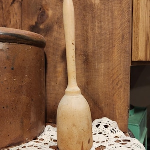 Primitive Wooden Masher, Americana, Rustic Farmhouse Decor, Antique