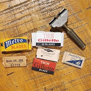 Vintage 1930er Gillette Ever Ready Rasierer - Patentdatum 1912 - Gillette - Rasierer - Barber Shop Art Deco Griff - Rasierklingen - Glattes Segeln