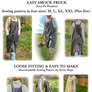 VERITY HOPE / Easy to sew / Easy Fit Pinafore / digital pattern / sewing pattern/ plus size / XL / large / medium image 2