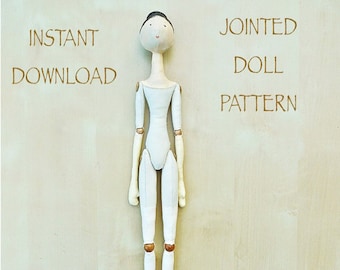 Cloth Peg Doll / Doll Pattern Wood doll / Bead Jointed cloth doll / sewing pattern / digital pattern /  historical doll / PERMISSION TO SELL