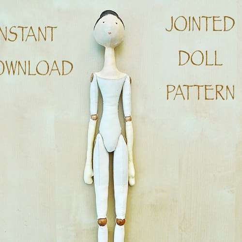 Cloth Peg Doll / Doll Pattern Wood Doll / Bead Jointed Cloth Etsy