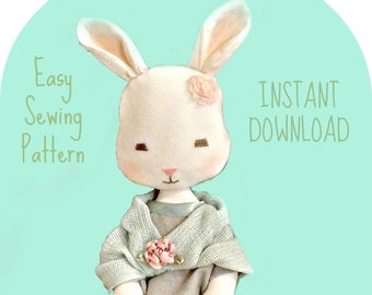 Cloth Bunny Sewing Pattern: Vintage Style Rabbit Doll (PDF Pattern)