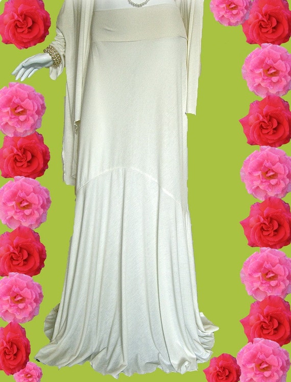 Items similar to Ivory Simple Elegant Grecian Maxi Skirt LARGE on Etsy