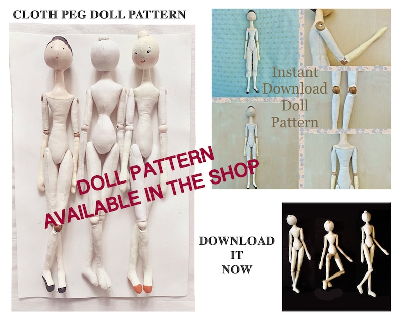 5 X PATTERN BUNDLE / Baby Cloth dolls / Waldorf doll pattern / PDF Cloth Doll Pattern / Waldorf doll / Instant download to Make & Sell image 7