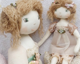 Rosie Hope & Little Lucy Doll Sewing Pattern: Embroidered Faces (Digital Download)
