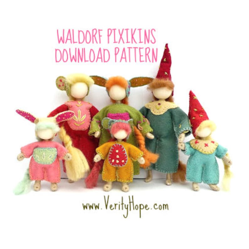 Waldorf inspired / bendy dolls / digitel pattern & tutorial / instant download pattern / mini dolls / felt doll pattern / PERMISSION TO SELL image 2