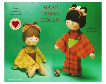 5 x PATTERN BUNDLE / Japanese Kimono Doll / Teacher / Digital Cloth Doll Pattern / Sister doll / - Instant download to Make & Sell