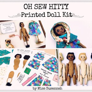 Easy Fabric Printed Jointed Cloth Doll Pattern Kit to Create Antique ...