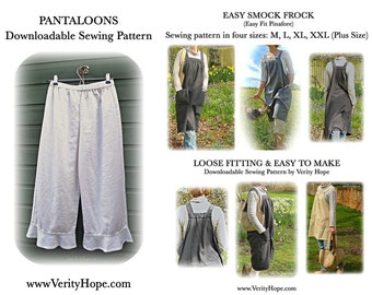 VERITY HOPE / Money saving two sewing patterns / japanese dress  & Pantaloons / digital sewing pattern/ PERMISSION to Sell