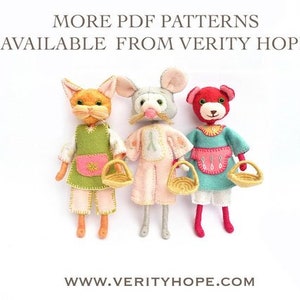 MONEY SAVING x4 pattern BUNDLE / Tutorial / Bendy dolls / Felt doll / animal dolls / Mini dolls / Instant download / pdf pattern / image 3