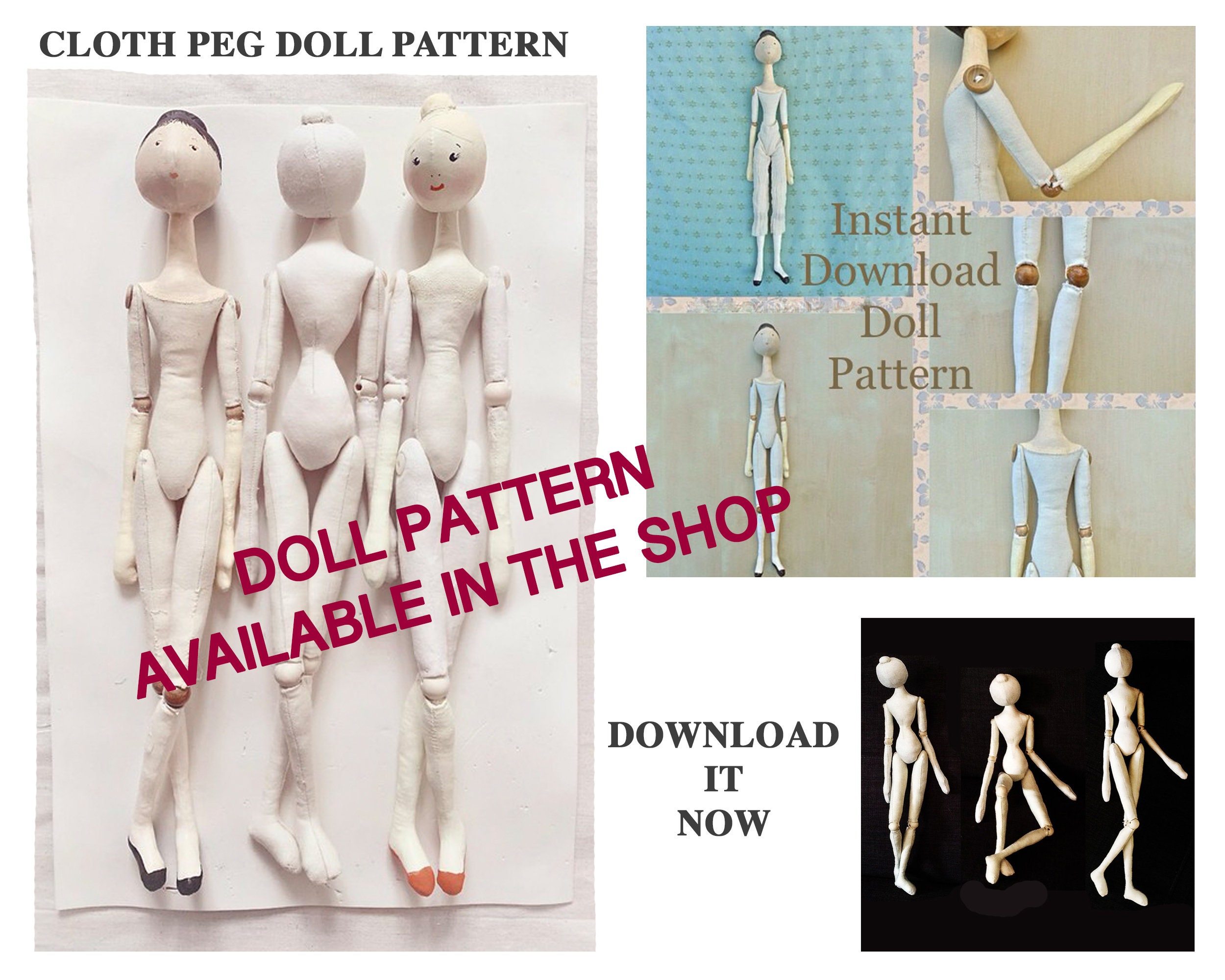 Mini Felt Girl Doll / Digital Pattern Tutorial - Etsy UK