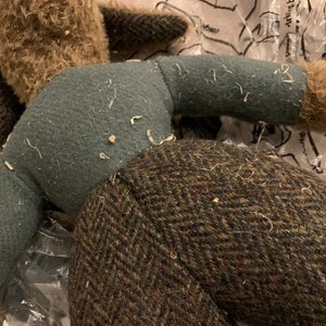 Finest Cashmere & Wool Blend Yorkshire Mill Charcoal Tweed Fabric 150 cm Doll and Bear Making Fabric image 6