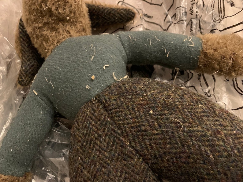 Finest Cashmere & Wool Blend Yorkshire Mill Charcoal Tweed Fabric 150 cm Doll and Bear Making Fabric image 6
