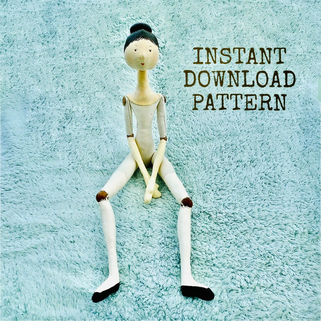 Jointed Cloth Doll Pattern / Slim Doll Pattern Skinny Doll Pattern Peg ...