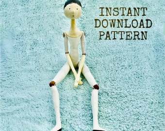 Jointed Cloth doll pattern / slim doll pattern | skinny doll pattern | peg doll | PERMISSION TO SELL