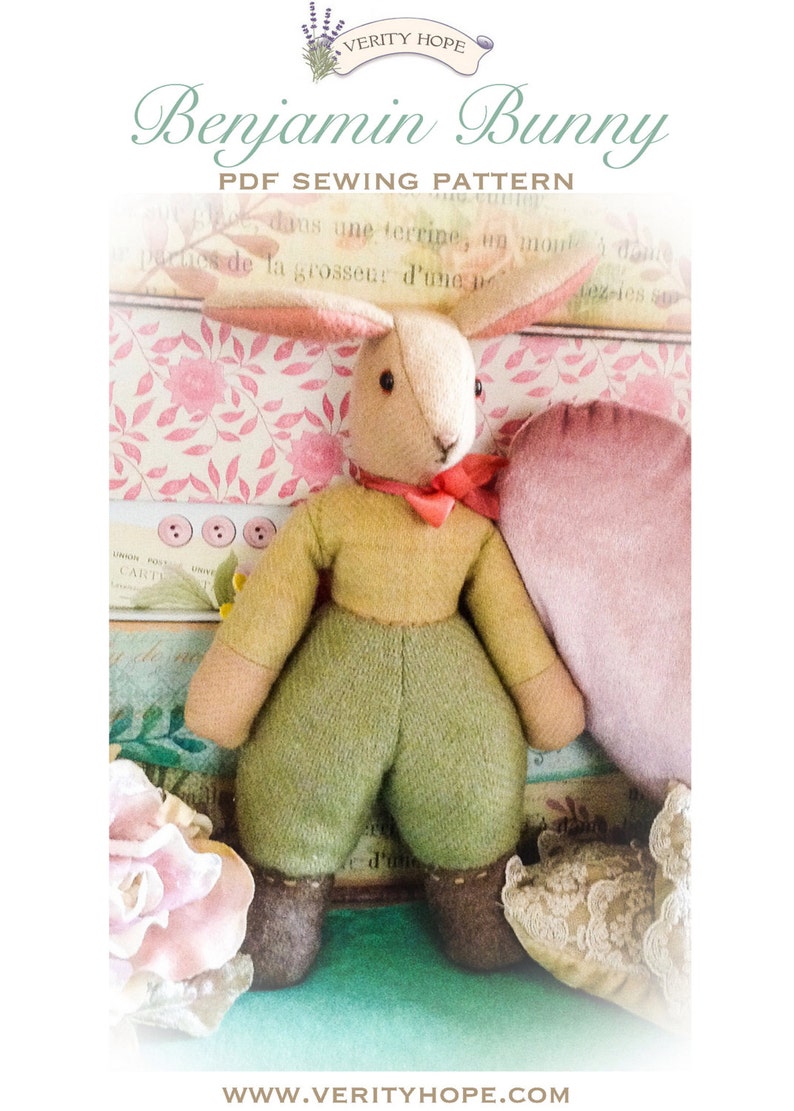 Verity Hope / Vintage Bunny Rabbit sewing pattern / rabbit doll / cloth doll pattern / instant download / digital pattern / doll making / image 6