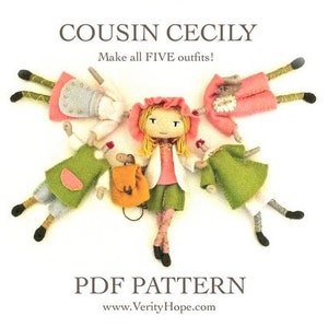 MONEY SAVING x4 pattern BUNDLE / Tutorial / Bendy dolls / Felt doll / animal dolls / Mini dolls / Instant download / pdf pattern / image 4