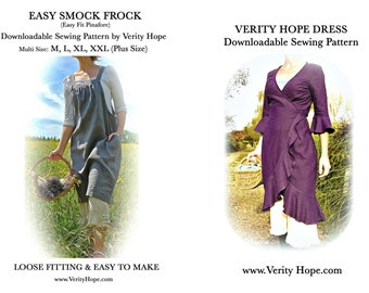 MONEY SAVING TWO Patterns Bundle  / Pinafore dress / Verity Hope wrap dress / digital sewing patterns